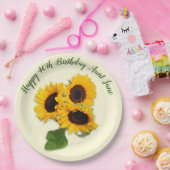 Grote Zonnebloemen Custom Verjaardagsfeest Papieren Bordje (Feest)