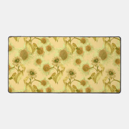 Grote zonnebloemen geel patroon bureaumat