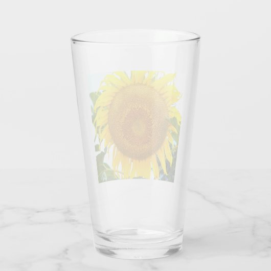 Grote zonnebloemen glas (Achterkant)
