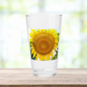 Grote zonnebloemen glas