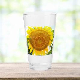 Grote zonnebloemen glas
