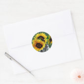 Grote Zonnebloemen in Glas Mason Jar Art Ronde Sticker (Envelop)