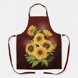 Grote zonnebloemen Rustische Vintage Schort