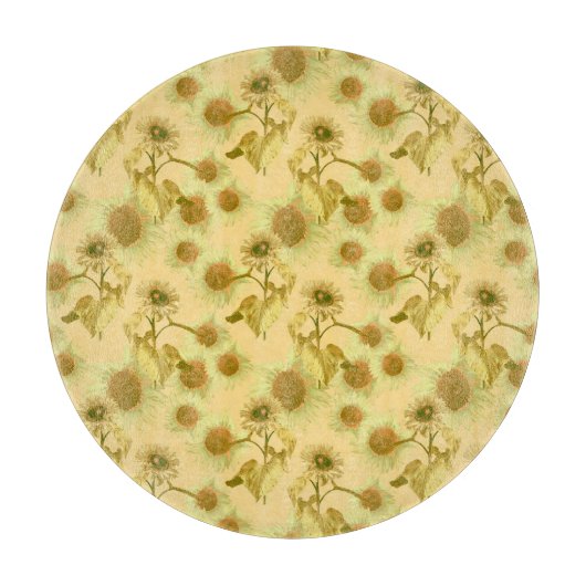 Grote zonnebloemen snijplank (Voorkant)