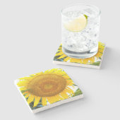 Grote zonnebloemen stenen onderzetter (Zijkant)