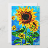 Grote zonnebloemen Waterverf natuur schilderij Feestdagenkaart (Voorkant)