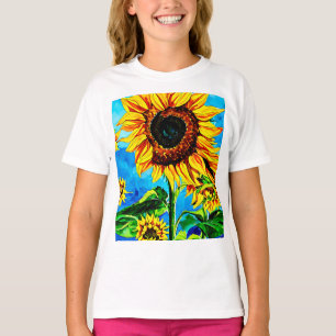 Grote zonnebloemen Waterverf natuur schilderij T-shirt