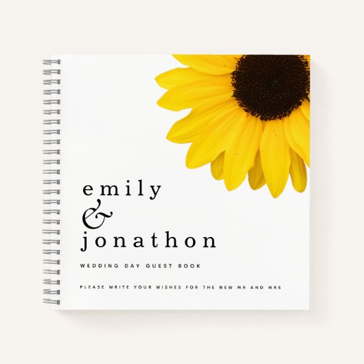 Grote zonnebloempjes Weddenschap Notitieboek (Voorkant)