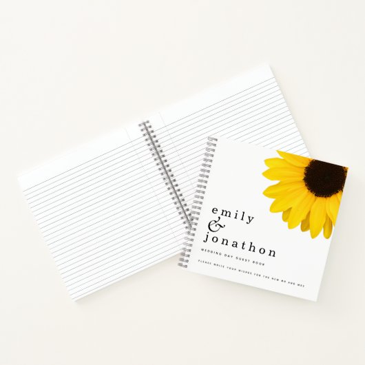 Grote zonnebloempjes Weddenschap Notitieboek (Binnen)