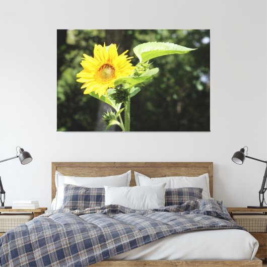 Grote Zonnige Zonnebloem Canvas Afdruk (Insitu (Slaapkamer))