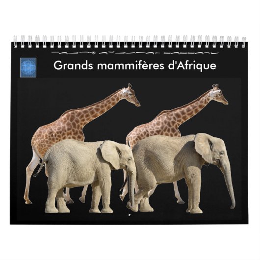 Grote zoogdieren in Afrika 12-maands kalender (Hoes)