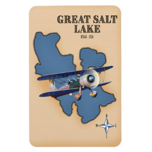 Grote Zoutmeer Utah vintage stijl kaart Magneet
