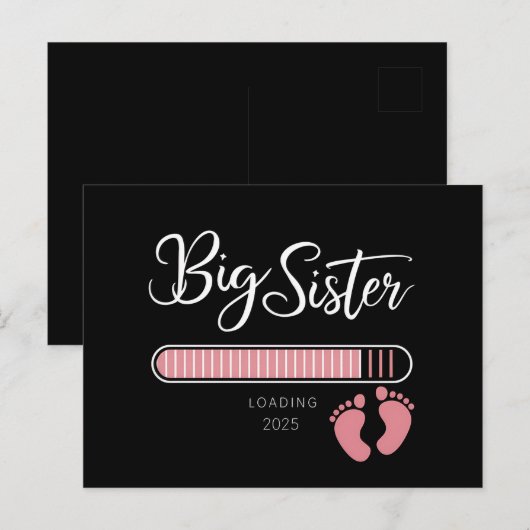 Grote Zus 2025 Ladingszwangerschap Aankondiging Briefkaart (Voorkant / Achterkant)