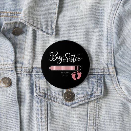 Grote Zus 2025 Ladingszwangerschap Aankondiging Ronde Button 7,6 Cm (In situ)