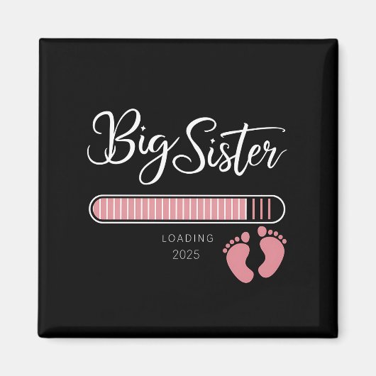 Grote zus 2025 Zwangerschap aankondiging Magneet (Voorkant)