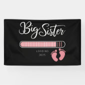 Grote zus 2025 Zwangerschapsaankondiging wordt gel Spandoek (Horizontaal)