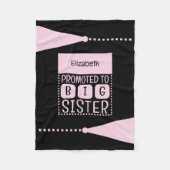Grote zus aangepaste naam zwart roze fleece deken (Voorkant)