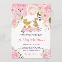 grote zus baby shower nodigt uit kaart