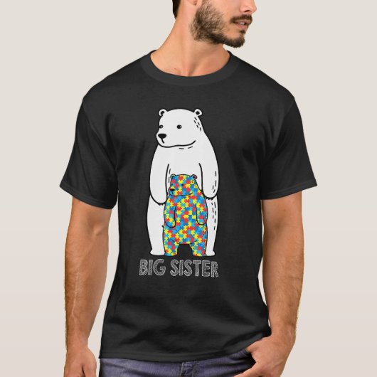 Grote Zus Beer Autisme Bewustzijn T-shirt (Voorkant)