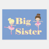 Grote Zus Big Brother Sibling Blue Inpakpapier Vel (Voorkant)