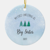 Grote Zus Eerste Kerstmis Foto Baby Keramisch Ornament (Voorkant)