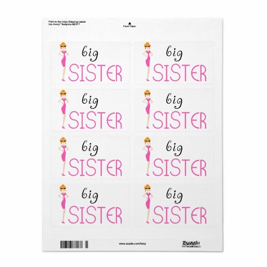 Grote zus etiket (Full Sheet)
