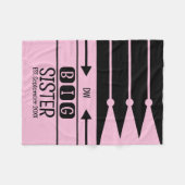 Grote zus gevestigde datum initialen roze fleece deken (Voorkant (Horizontaal))