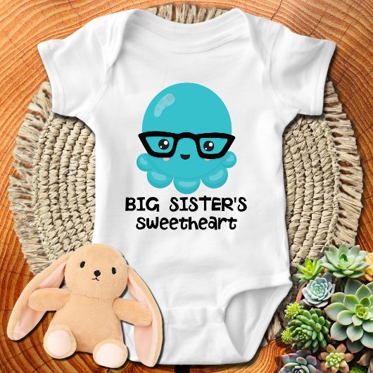 Grote Zus Hartendief Blauwe Kawaii Octopus Romper