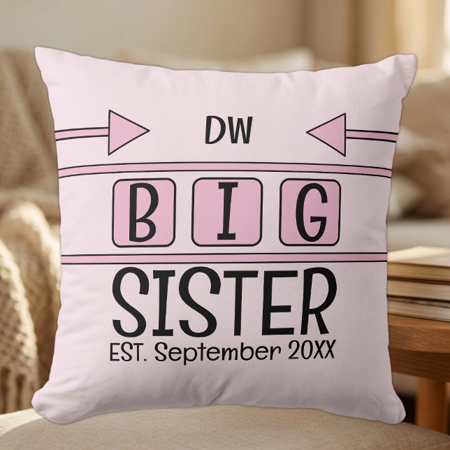 Grote zus initials gest. maand jaar roze kussen (Creator heeft geüpload)