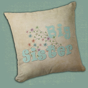 Grote zus kleine bloemen kussen