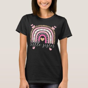 Grote Zus Kleine Zus Kinder Leopard Regenboog Litt T-shirt