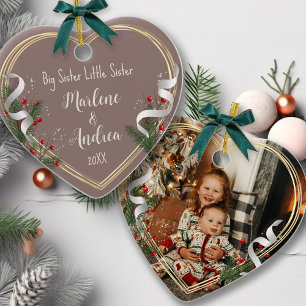 Grote Zus Kleine Zus Zusterliefde Foto Keramisch Ornament