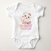 Grote Zus Kleurrijk Monogram en Moppige Katten Romper (Voorkant)