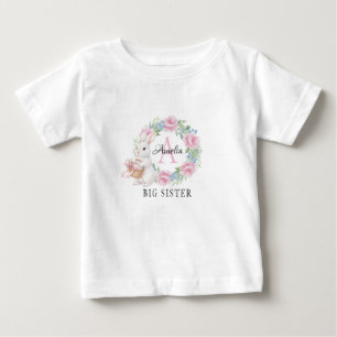 Grote Zus Konijn T-shirt Persoonlijk Roze Bloemig