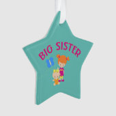 Grote Zus met Baby Zus Gepersonaliseerde Ster Ornament (voorkant)