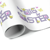 Grote zus, met vlinders, cadeauomslag. cadeaupapier (Rol Hoek)