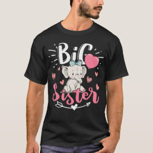 Grote Zus Olifant Schattig Meisje Zuster Dieren T-shirt