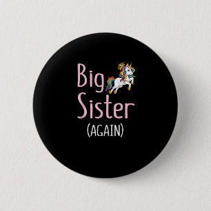 Grote zus opnieuw eenhoorn meisjes kinderen grote ronde button 5,7 cm
