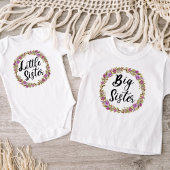 Grote Zus Paarse Bloem Krans Meisjes' T-shirt