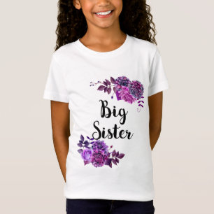 Grote Zus. Paarse bloemen. Violet bloemenmeisje T-shirt