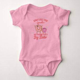 Grote Zus Roze Donut Baby Aankondiging Romper