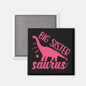 Grote Zus Saurus in Roze Magneet (Voorkant / Achterkant)