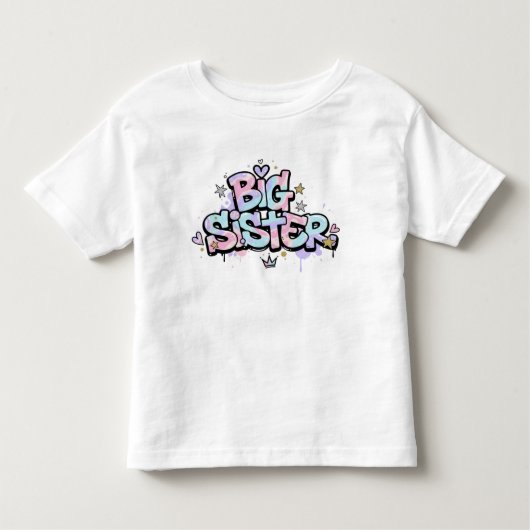 Grote Zus Shirt Mooie Pastel Kleuren Kinderen T-sh (Voorkant)