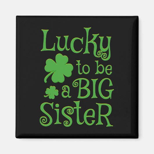 Grote zus St. Patrick-dag zwangerschapsaankondigin Magneet (Voorkant)