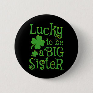 Grote zus St. Patrick's Day zwangerschapsaankondig Ronde Button 5,7 Cm