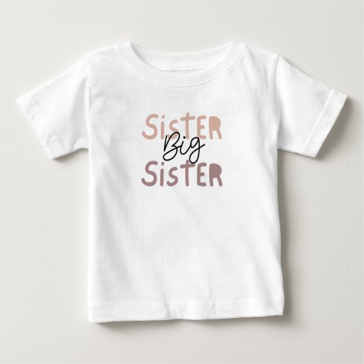 Grote Zus T-shirt. Bijpassende Lil' Sister Tee (Voorkant)