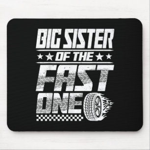Grote zus van de Fast One eerste verjaardag Racing Muismat