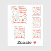 Grote Zus Van Mijn Hoofd Naar Mijn Tomaten Pun Sticker (Vel)