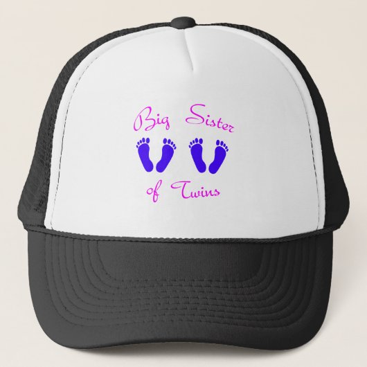 Grote zus van tweelingjongens trucker pet (Voorkant)