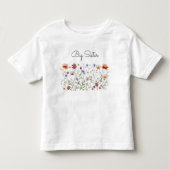 Grote Zus Waterverf Kleurrijke Wilde Bloemenweide Kinder Shirts (Voorkant)